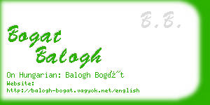 bogat balogh business card